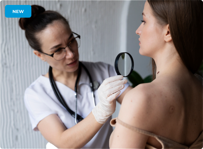 Woman getting a medical exam